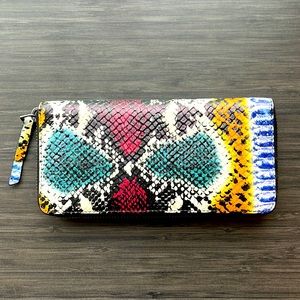 Liebskind leather embossed zip wallet or clutch